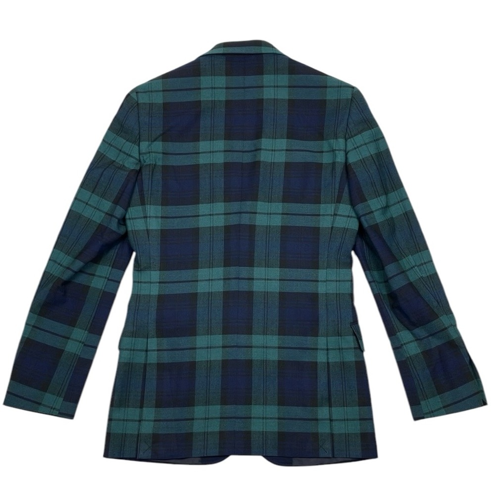 J Crew Thompson University Blazer Wool Blue Green Plaid Men's 36 NWT - Picture 2 of 15